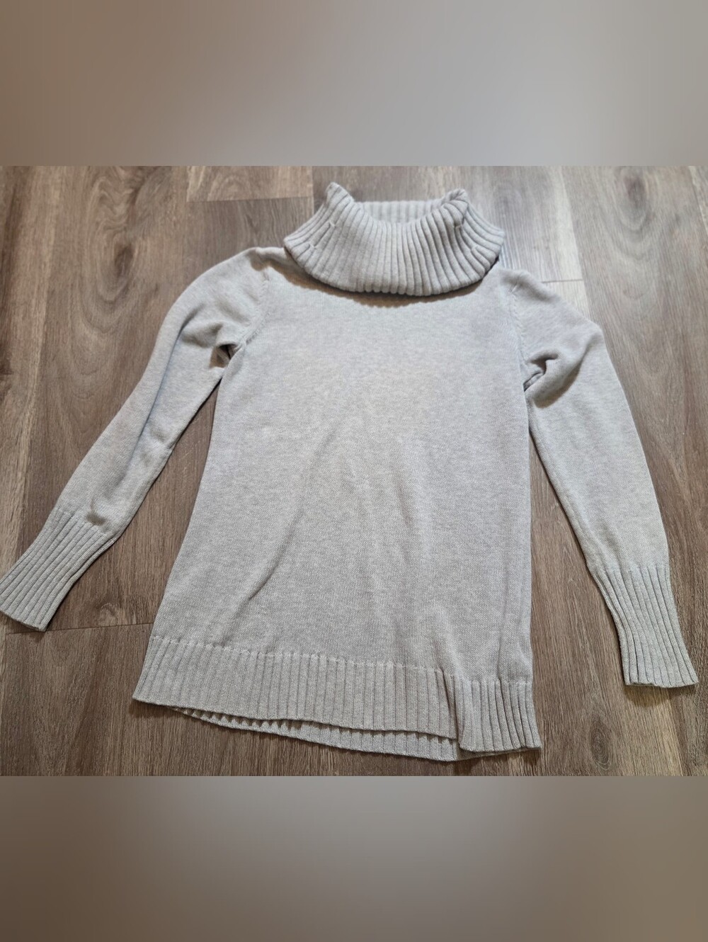 Nautica Women's Gray Cotton Turtleneck Sweater Size Small Cozy Knit